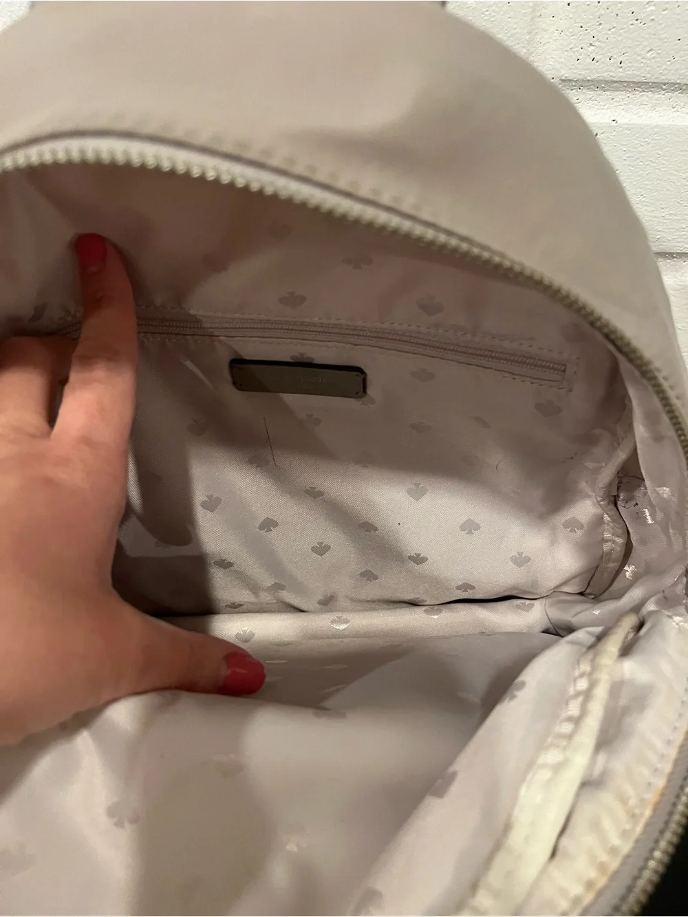 Kate Spade New York Sam Nylon Medium Backpack Beige Taupe Lightweight